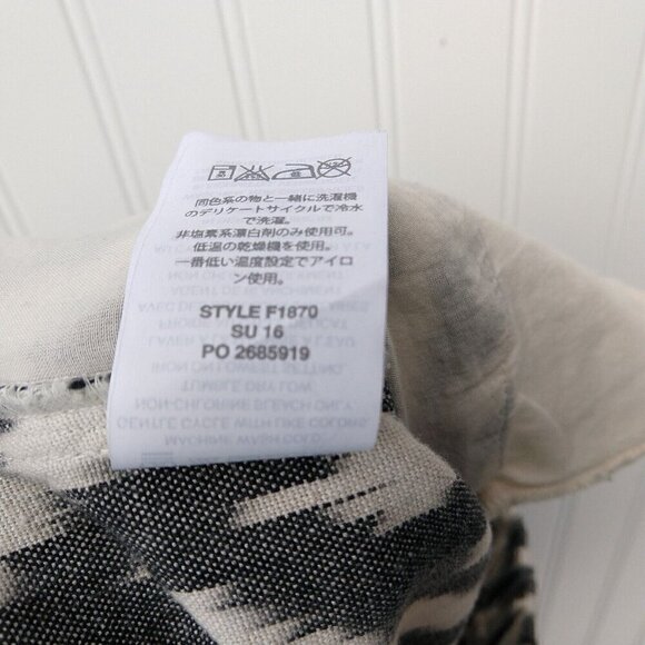 J Crew Seaside Ikat Print Pants Size 2 Joggers Gray White Pull On Boho Pockets - Picture 12 of 12
